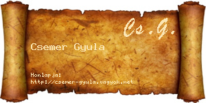 Csemer Gyula névjegykártya