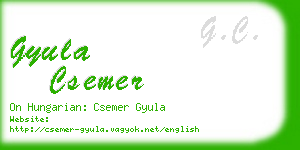 gyula csemer business card